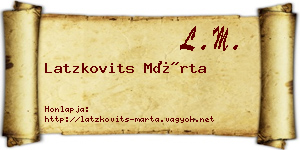 Latzkovits Márta névjegykártya