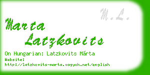 marta latzkovits business card